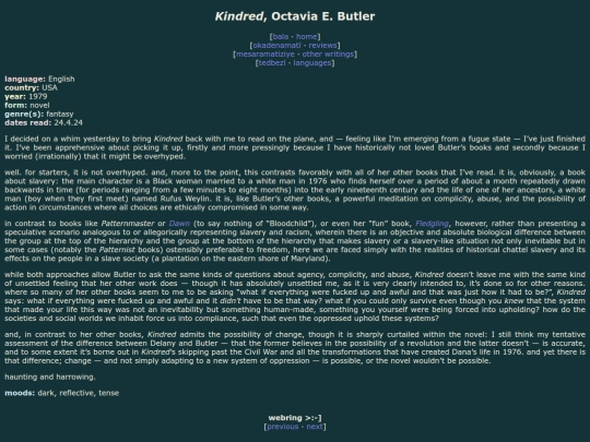 reviews/kindred screenshot
