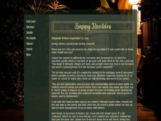 porch/musings/sappy-rambles-original screenshot