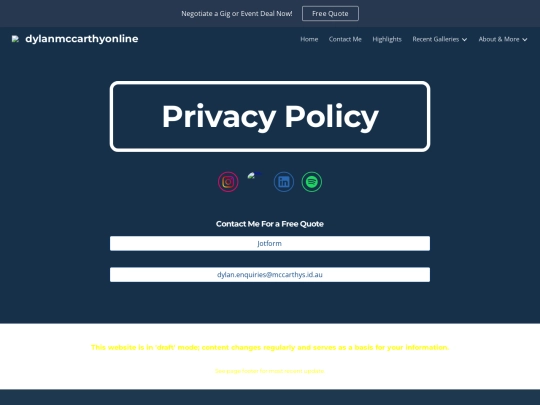 Privacy Policy screenshot