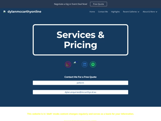 Services  Pricing screenshot