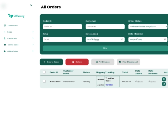 customers screenshot