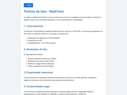 KeyForce/Termos de Uso screenshot