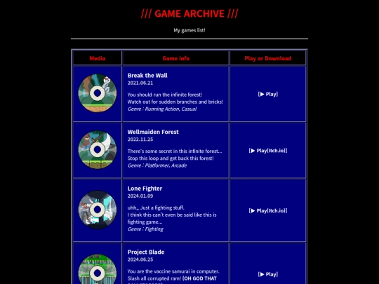 html/gamelist screenshot