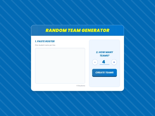 teacher_tools/random_teams screenshot