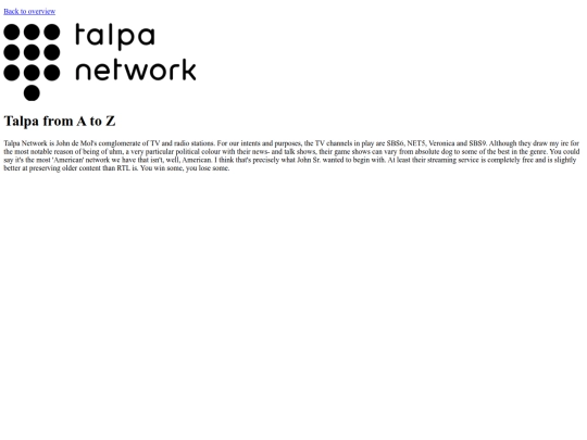 hub pages/game shows/Talpa_gameshows screenshot