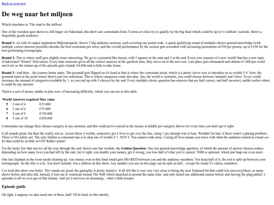 hub pages/game shows/game show pages/De_weg_naar_het_miljoen screenshot