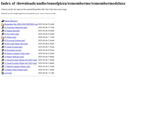 downloads/audio/tonsofpizza/rememberme/remembermedeluxe screenshot