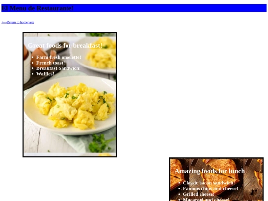 restaurantmenu screenshot