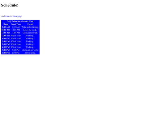 schedule screenshot
