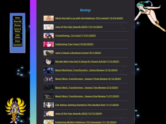 musings/musingsmenu screenshot