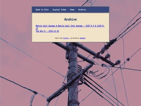 journal/books/archive screenshot