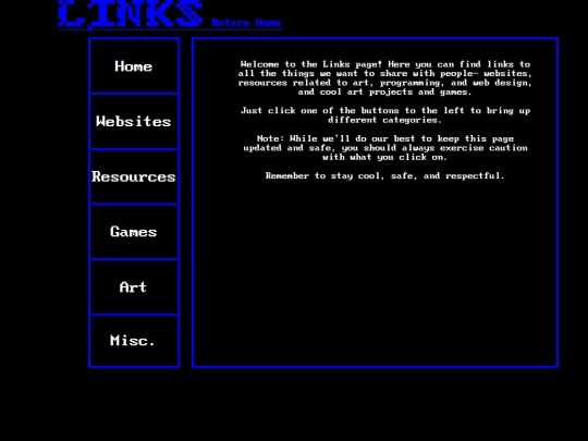 links screenshot
