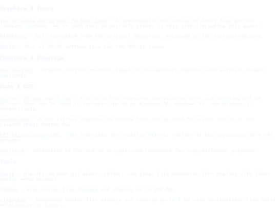 links/resources screenshot