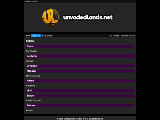 unvadedlands/staff screenshot