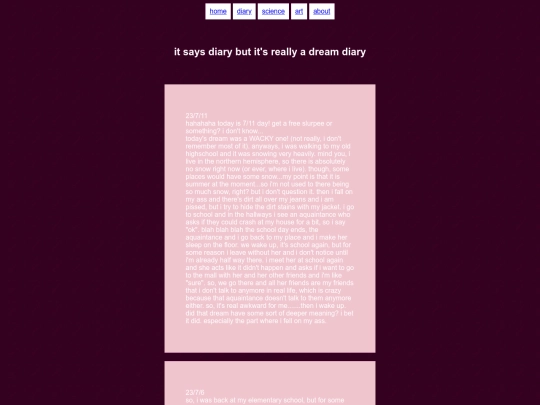 diary screenshot