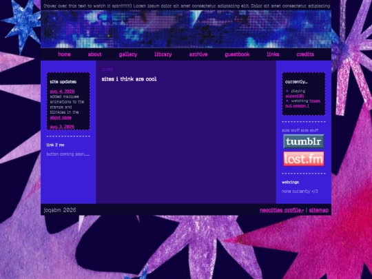 links screenshot