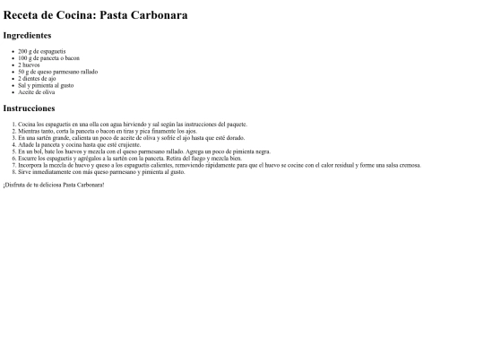 receta screenshot