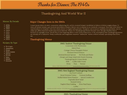 menu1940s screenshot