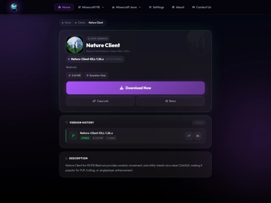 clients/nature-client screenshot