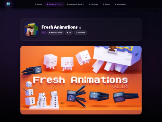 minecraft-pe/resource-packs/fresh-animations screenshot
