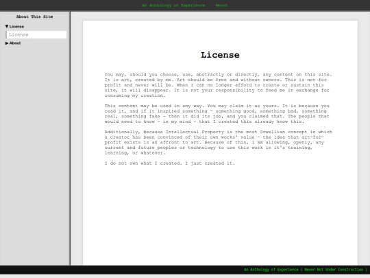 License screenshot