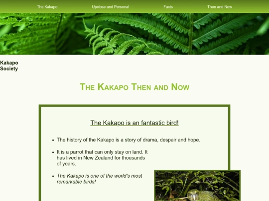Kakapo Society/thenandnow screenshot