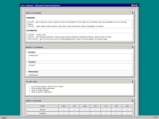 planner screenshot