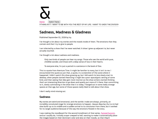 blog/madness-sadness-gladness screenshot