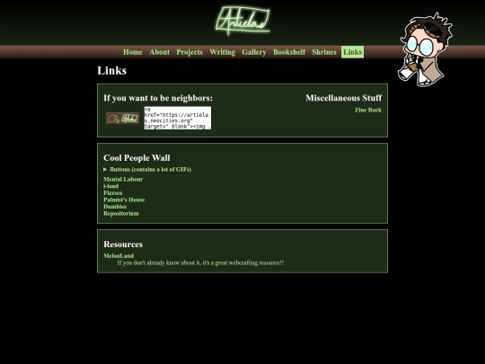 links screenshot