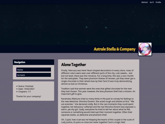 fanfic/AloneTogether screenshot