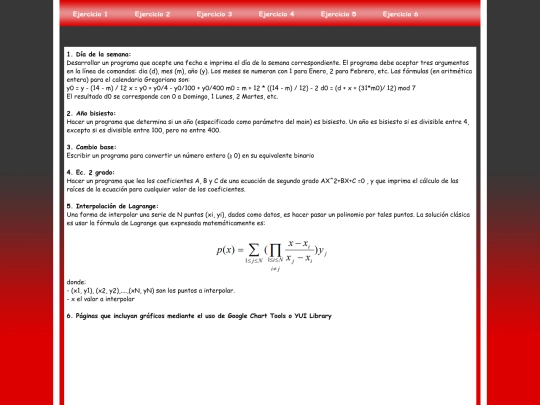 Ejercicios screenshot