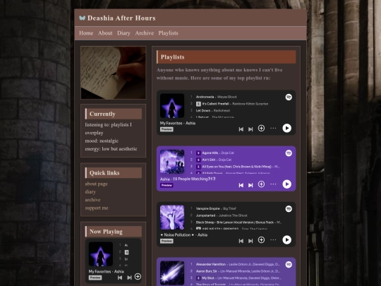 playlists screenshot
