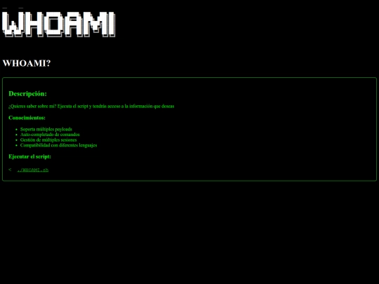 WHOAMI screenshot