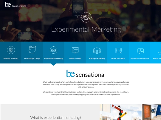 BE_website/ExperimentalMarketing screenshot