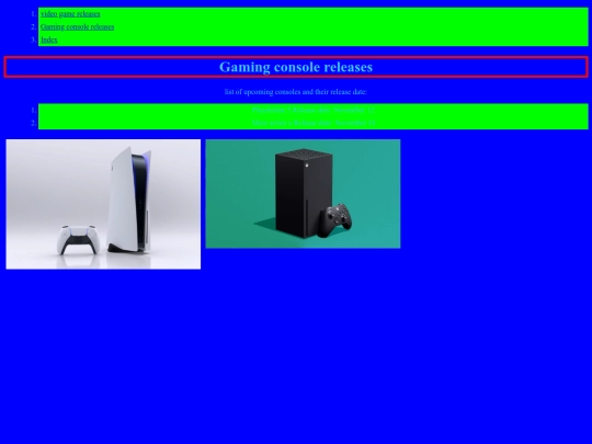 website project/consolereleases screenshot