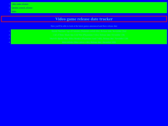 website project/videogamereleases screenshot