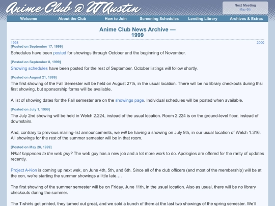 archives/news/1999 screenshot