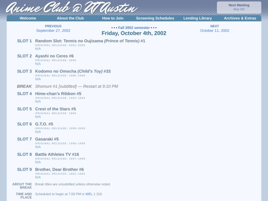 schedule/20021004 screenshot
