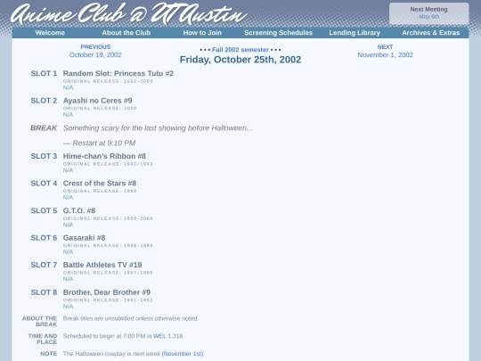schedule/20021025 screenshot