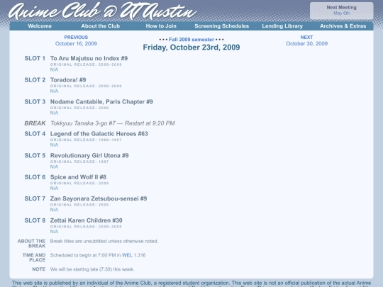schedule/20091023 screenshot