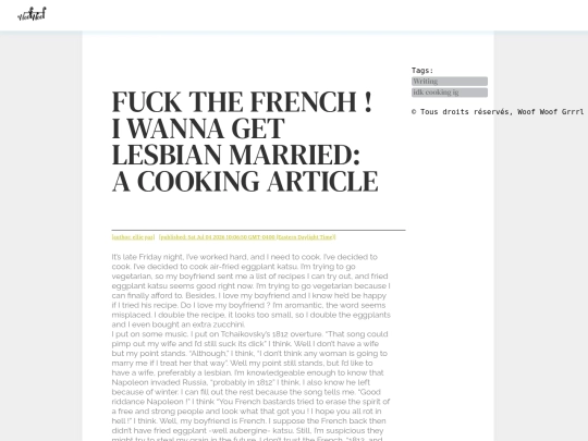 articles/FUCK THE FRENCH !_I WANNA GET LESBIAN MARRIED__A COOKING ARTICLE_ screenshot