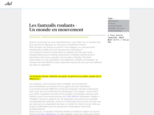 articles/Les fauteuils roulants -_Un monde en mouvement screenshot