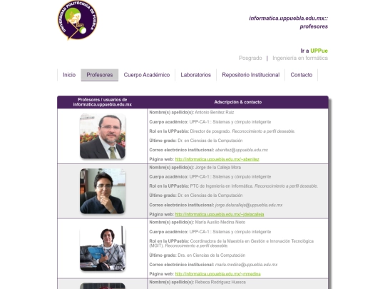 informaticaUPP_v3/profesores screenshot