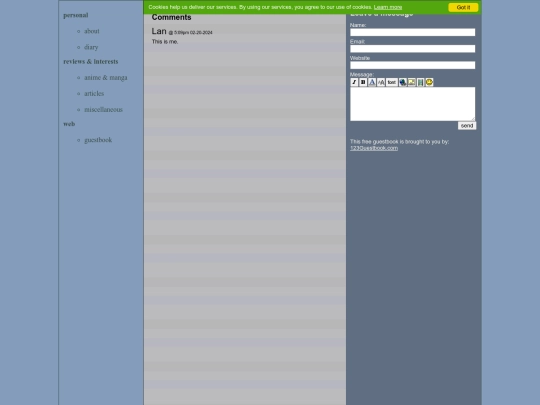 guestbook screenshot