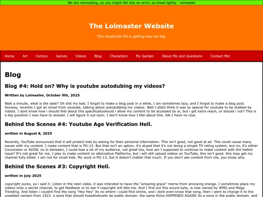 Blog screenshot