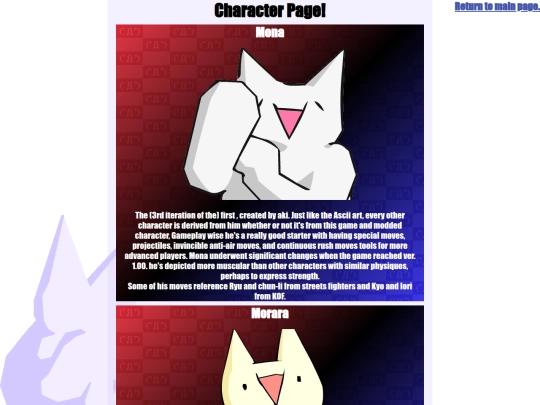 html/characters screenshot