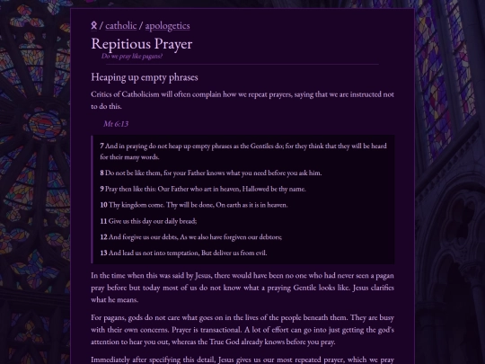 catholic/apologetics/repitious-prayer screenshot