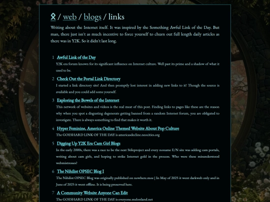 web/blogs/links screenshot