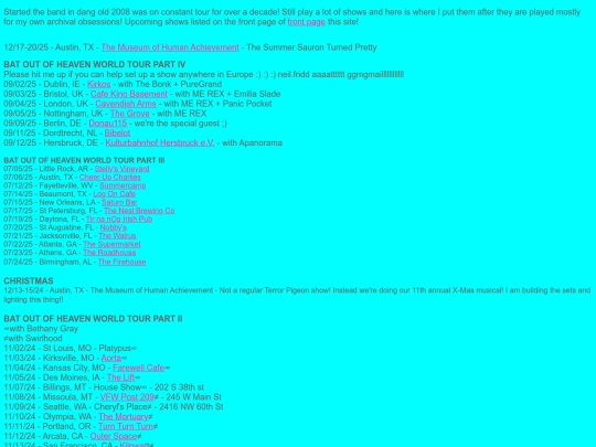pastshows screenshot