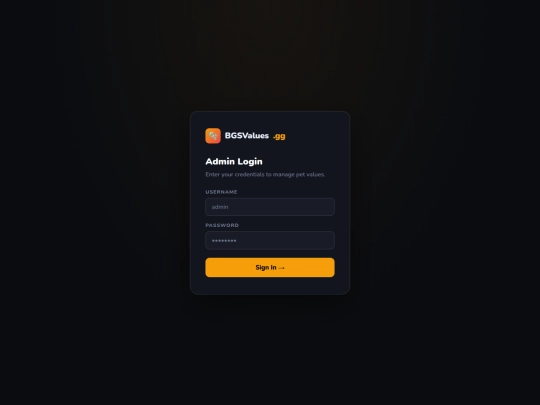 Admin screenshot